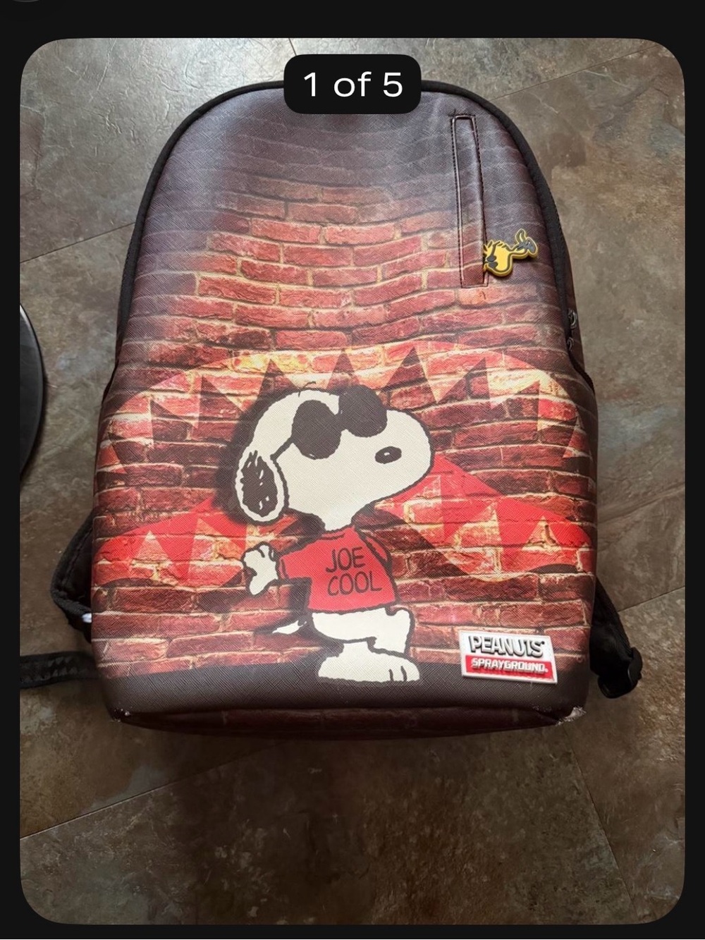 Sprayground Brown & Red 'Joe Cool' Graphic Backpack